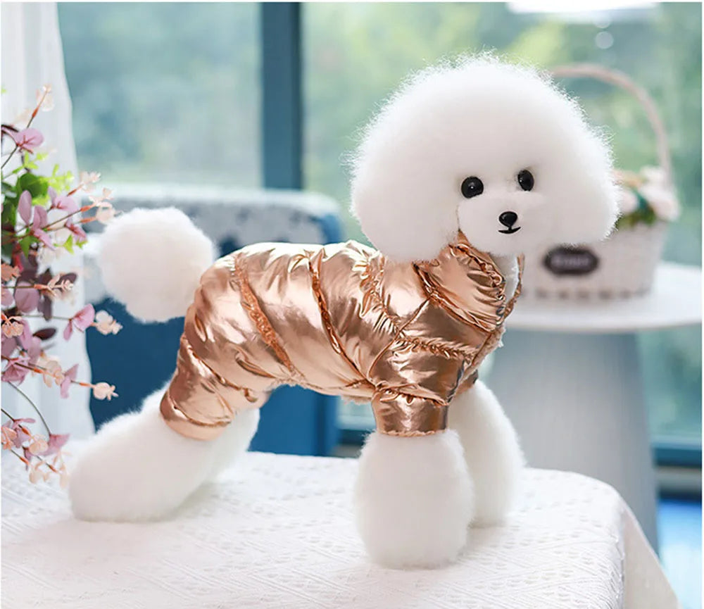 Dog Puppy Winter Coat for Small Dogs Waterproof Windproof Dog Jacket Warm Fleece Padded Pet Clothes for Teddy Poodles Pomeranian