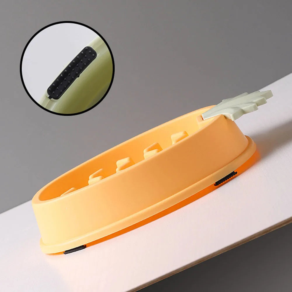 Slow Dog Bowl for Puppy Large Dogs Anti-Gulping Dog Slow Feeder Stop Bloat Slow Eating Pet Bowls Corn Peach Strawberry Pineapple