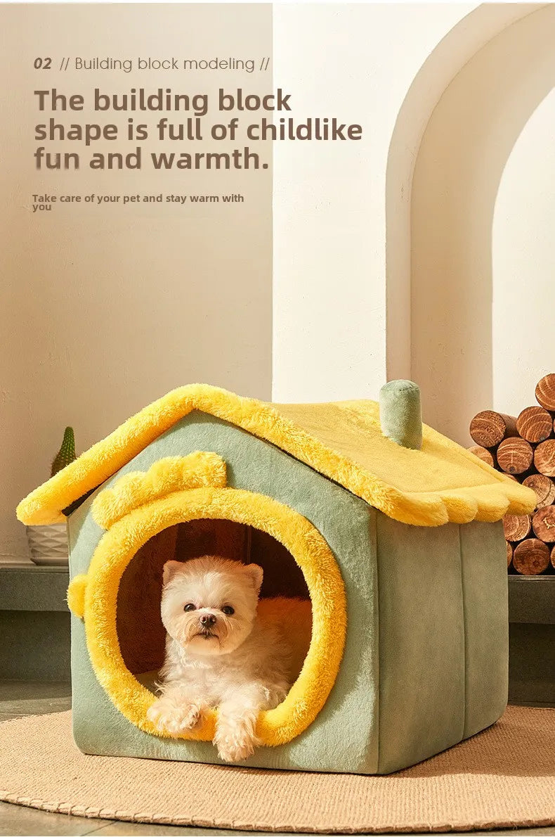 The kennel is universal in all seasons, the house type is small, the dog can be dismantled and washed, the dog house cat litter