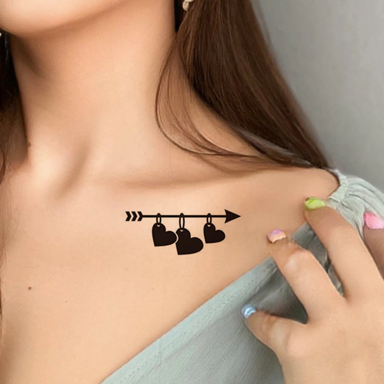 30pcs Waterproof Temporary Tattoo Sticker Black Small Pattern Feather Heart Bird Expression Body Art Arm Fake Tattoos Women Men