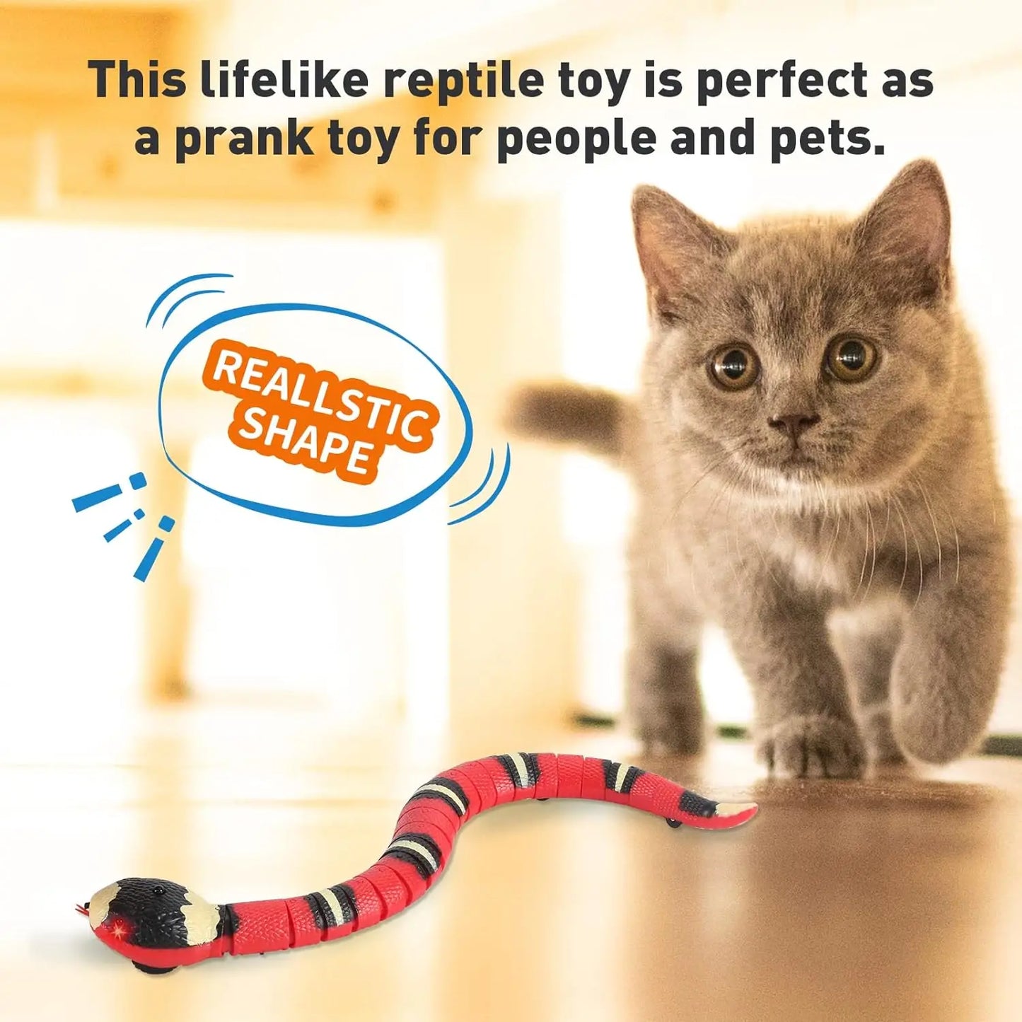 Smart Sensing Interactive Cat Toys Automatic Eletronic Snake Cat Teasering Play USB Rechargeable Kitten Toys for Cats Dogs Pet