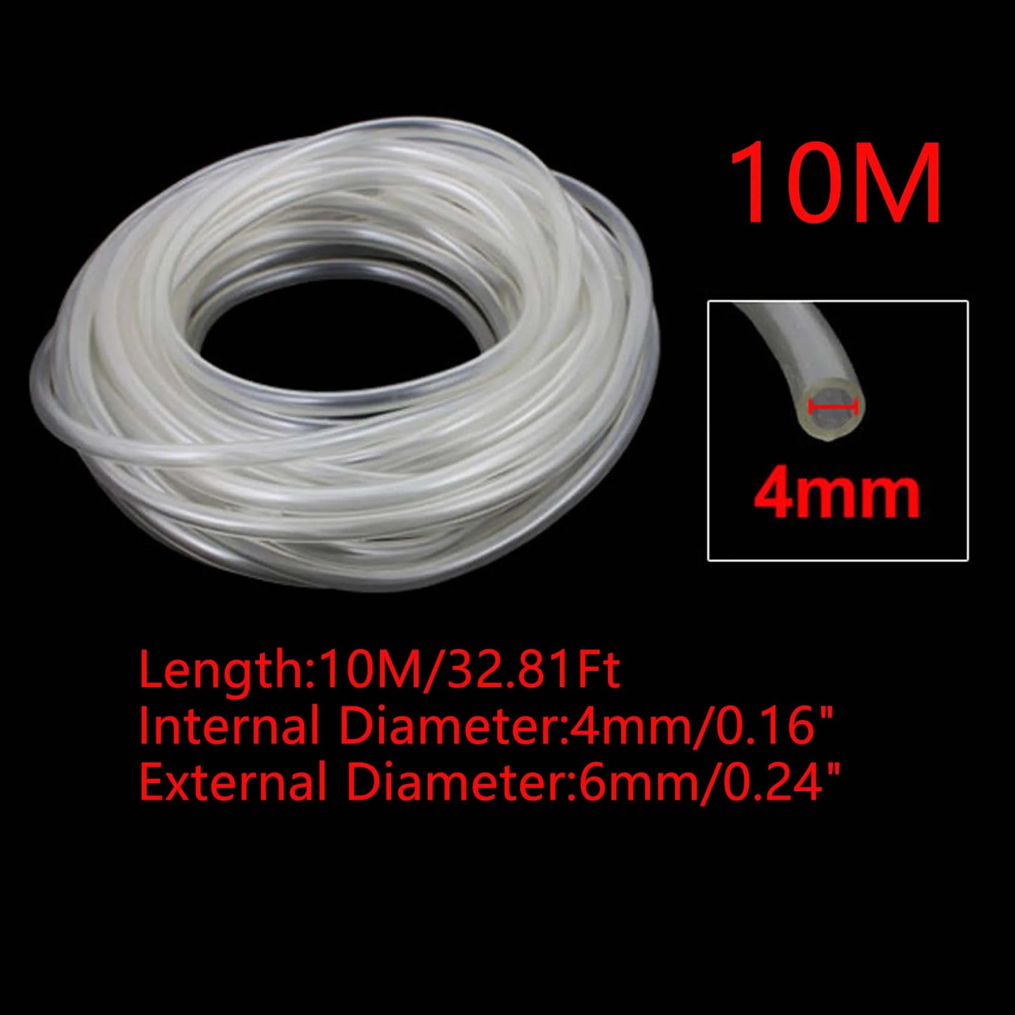 UXCELL Aquarium Flexible Pump Hose Oxygen Circulate Pipe Silicone Tube Water Connector ID 4mm Parts Tools Fish Tank Accessories