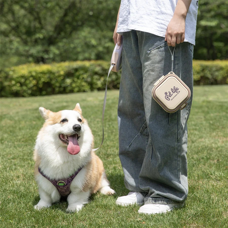 Thickened Folding Pet Bowls Outdoor Pet Double Bowls Tableware Travel Dog Feeder Bowls Pet Supplies Portable Dog Bowls