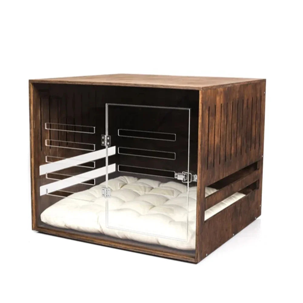 Modern Indoor Solid Wood Dog Puppy Pet Cages Crates For Large Dogs Customized Wooden Dog Crate Kennel House
