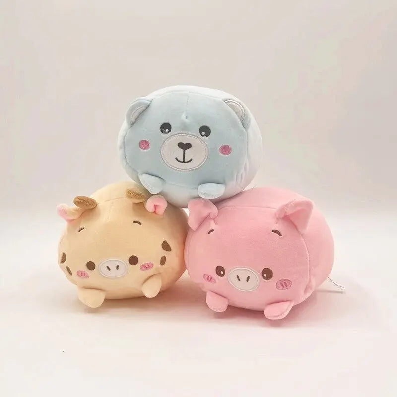 Super Soft Animal Cartoon Pillow 20cm Cute Fat Pig Cat Bear Plush Toy Stuffed Lovely Throw Doll Kids Birthyday Gift