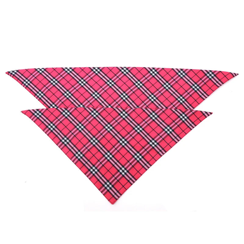 Floral Cotton Pet Collar for Kitten Double Layered Dog Harness Accessories Luxury Designer Outdoor Plaid Triangle Neck Collar