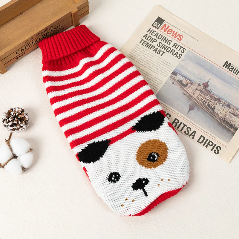 Luxury Designer Clothes for Dogs Cartoon Animal High Collar Winter Chihuahua Clothing Pet Keep Warm Winter Christmas Cat Sweater