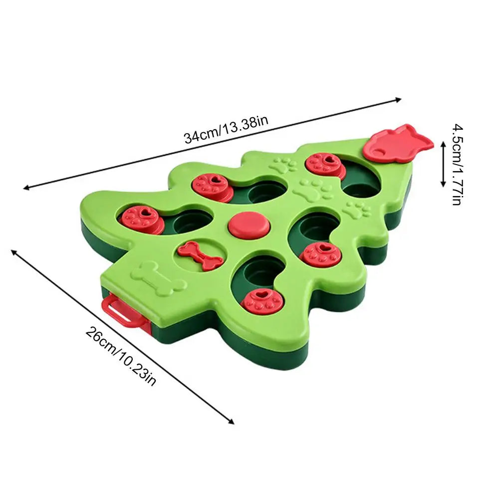 Dog Food Puzzle Food Treat Feeding Toy Christmas Tree Shaped Slow Feeder Interactive Dog Treat Puzzle Toys Practical And Safe