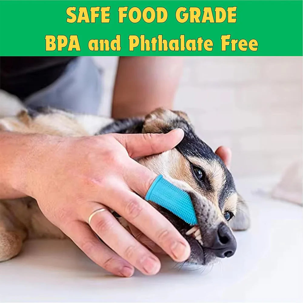 360-degree Dog Finger Toothbrush Extra Soft Pet Toothbrushes Silicone Teeth Cleaning Tools for Cats Puppies Dental Care Supplies