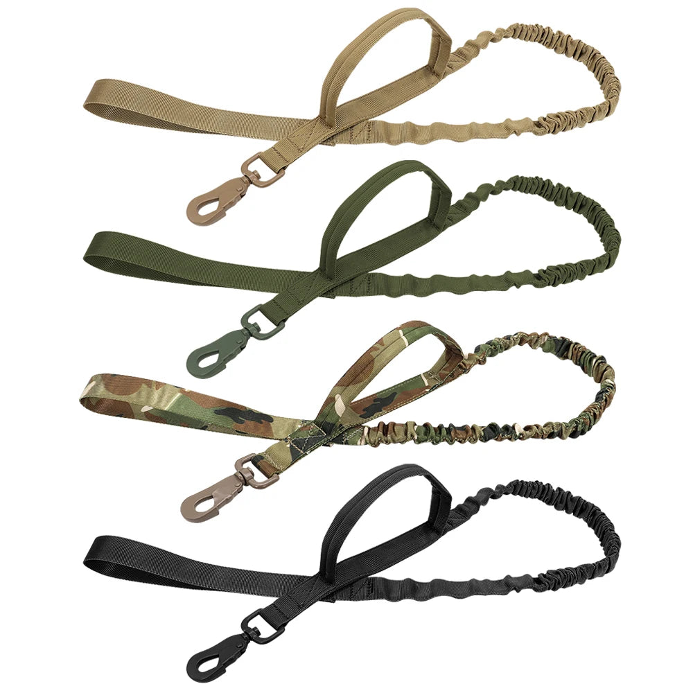 Durable Tactical Dog Collar Military Bungee Leash Set Nylon Walking Training Pet Collar for Medium Large Dogs German Shepard