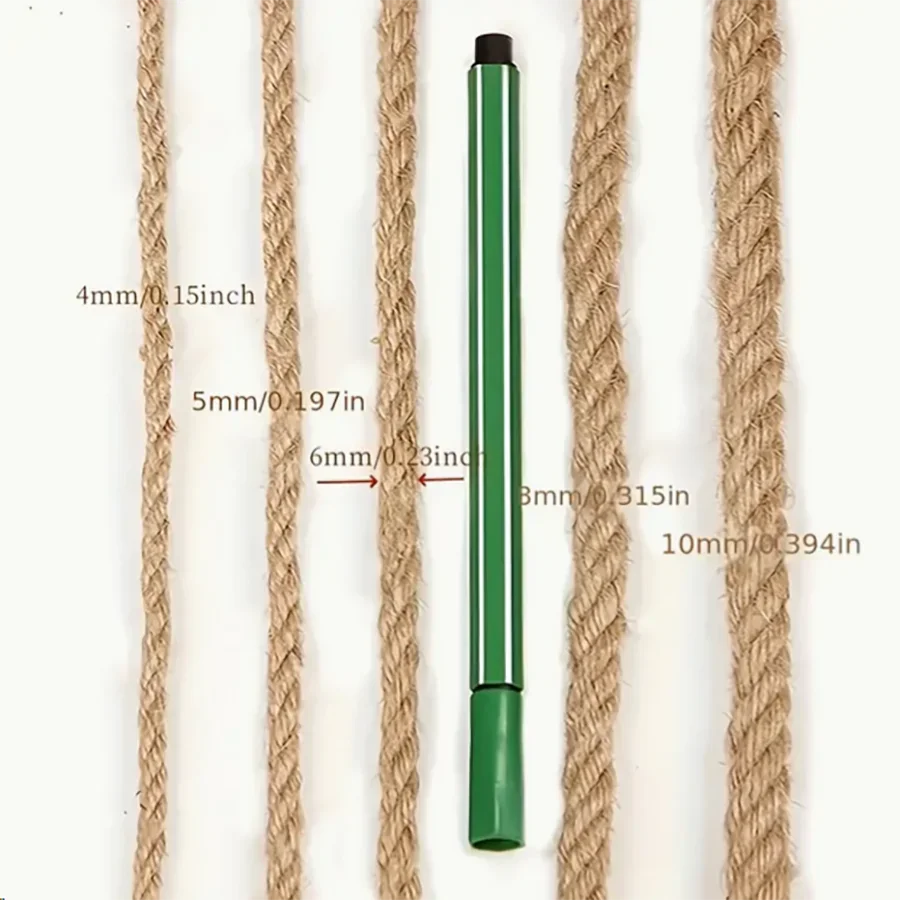 4mm/6mm/8mm /10mm Natural Sisal Rope Cat Scratcher Rope Tree Scratching DIY Toy Scratching Post Cat Paw Claw Furniture Protector