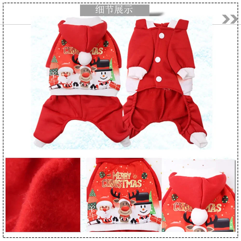 Christmas Pets Dressing Up Santa Funny Pet Clothes For Small Medium Large Dogs Winter Warm Dog Clothes Chihuahua Pug Yorkshire
