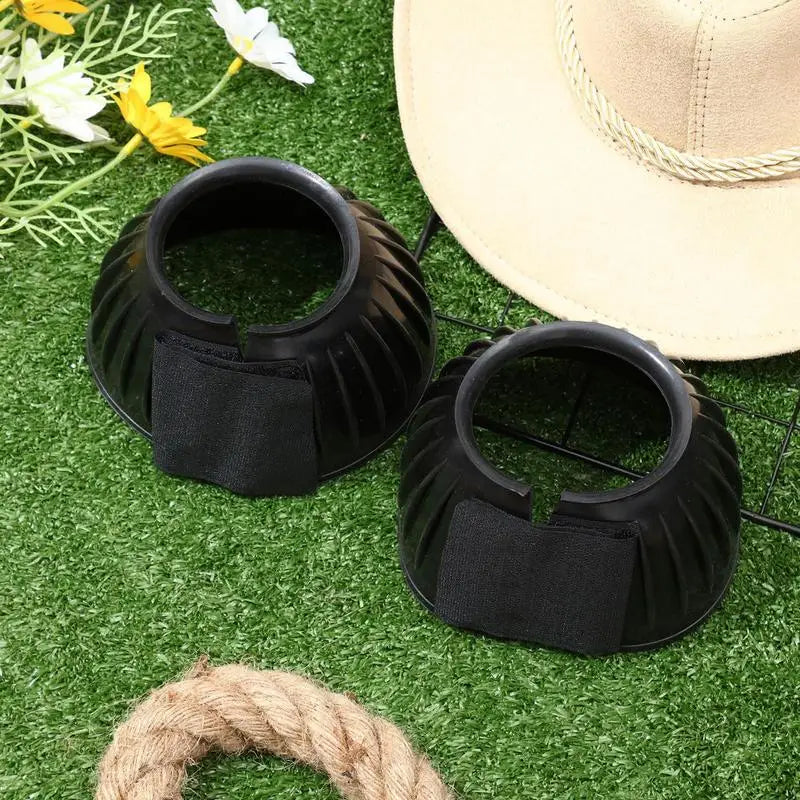 2pcs Horse Bell Boots Rubber No-Turn Horse Bell Boots Soft Equine Boots Protective Gear Accessories for Training Equipment