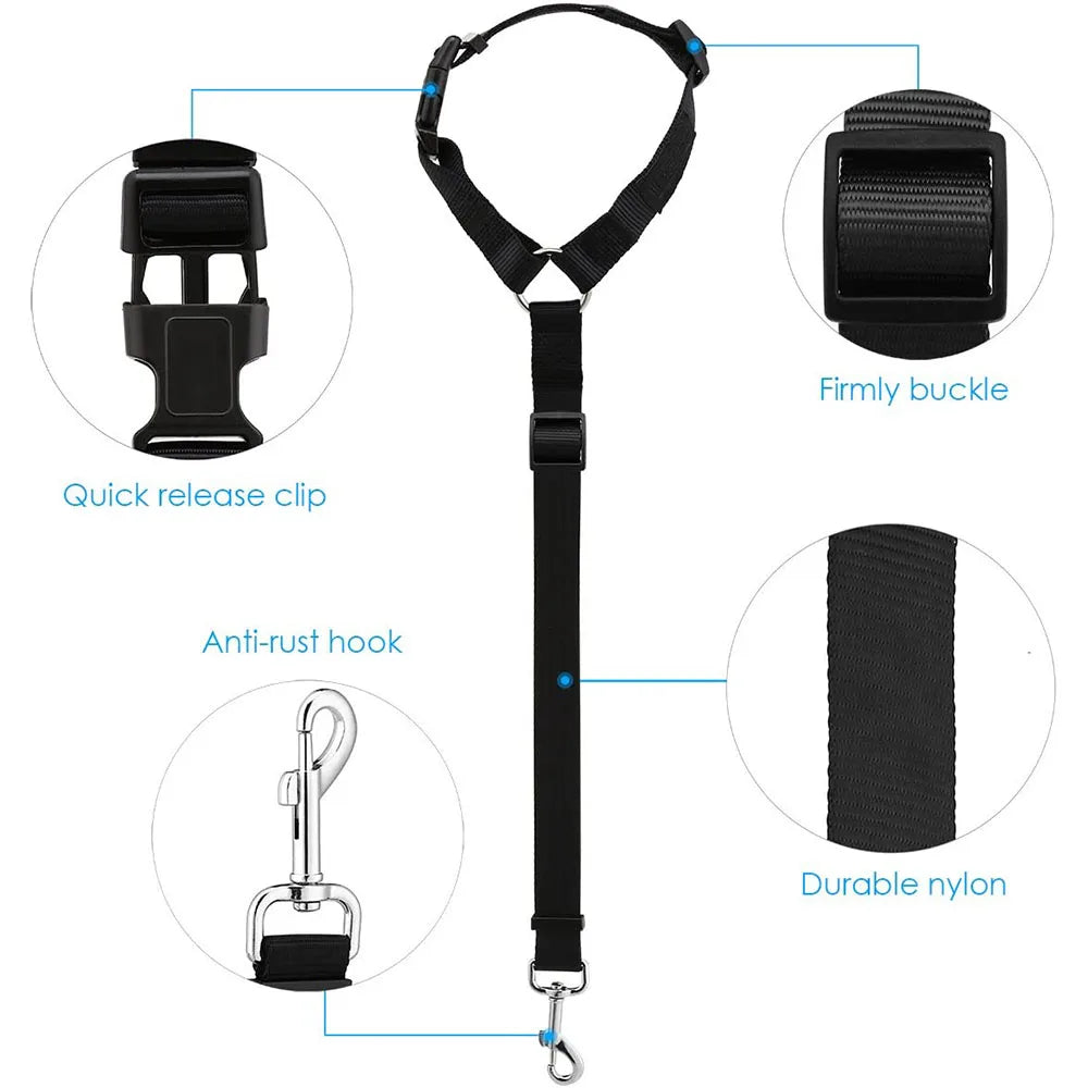 Dog Safety Seat Belts Strap Car Headrest Restraint Adjustable Nylon Seatbelt for Dog Pet Cat Vehicle Seatbelt for Harness Collar