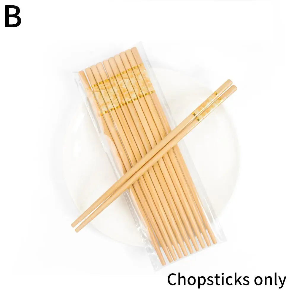 Green And Healthy Natural Bamboo Chopsticks 5 Pairs New Home Use Mildew-proof And High Temperature Resistant Environmentally