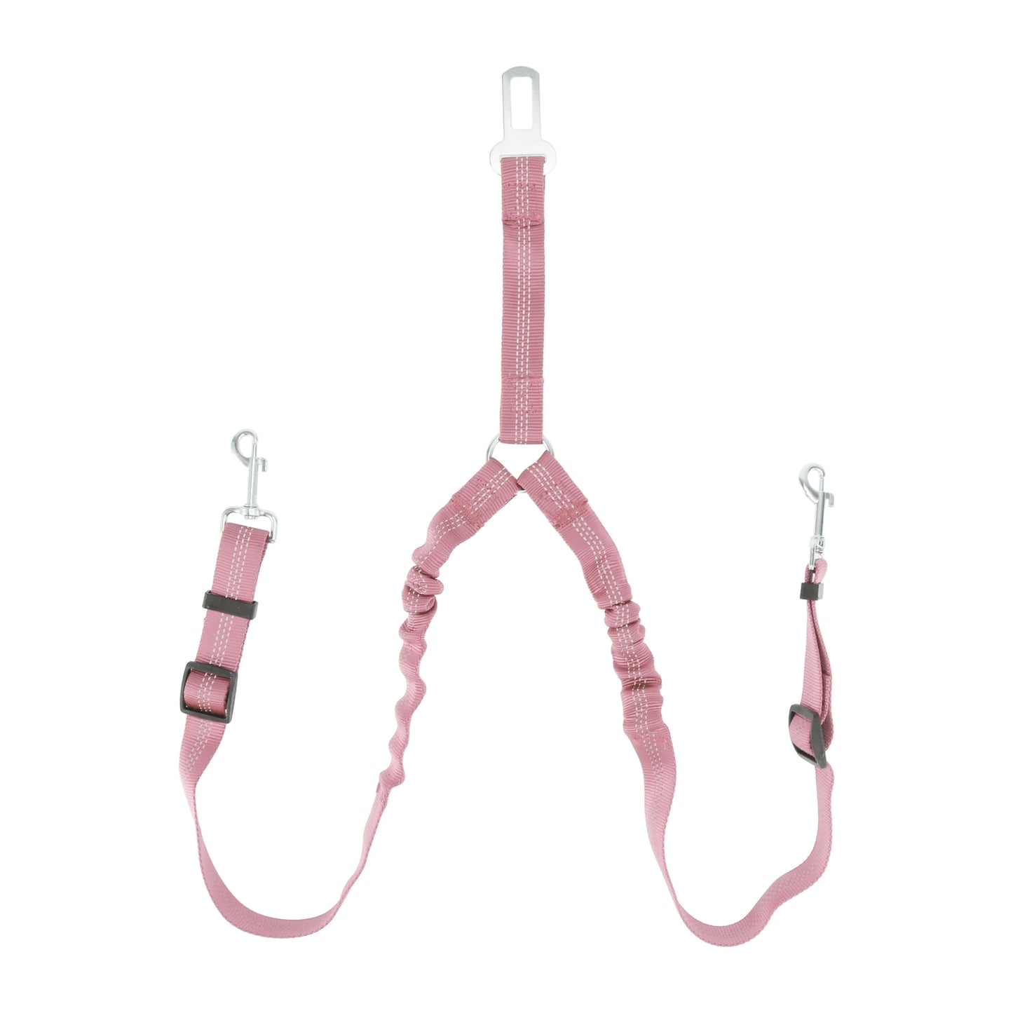 UXCELL Double Dog Seat Belt Nylon Dual Pet Car Headrest Restraint Safety Seatbelt No Tangle Dog Leash Duty Elastic