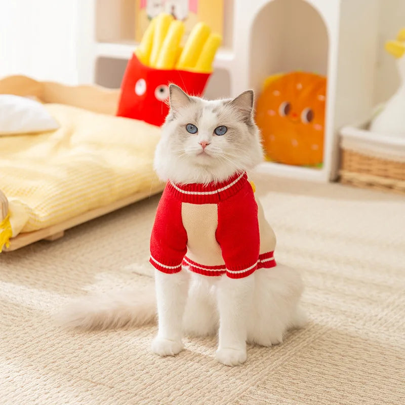 Sweater for Dog Cute Dog Clothes with Bag Autumn Winter Warm Costume Pet Cat Dog Knitted Coat Korean Bichon Chihuahua Clothing
