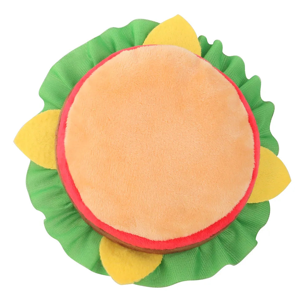Dog Plush Toy Fast Food Pet Toys Plush Filled Burger Squeaking Dog Toys Fleece Squeak Toys