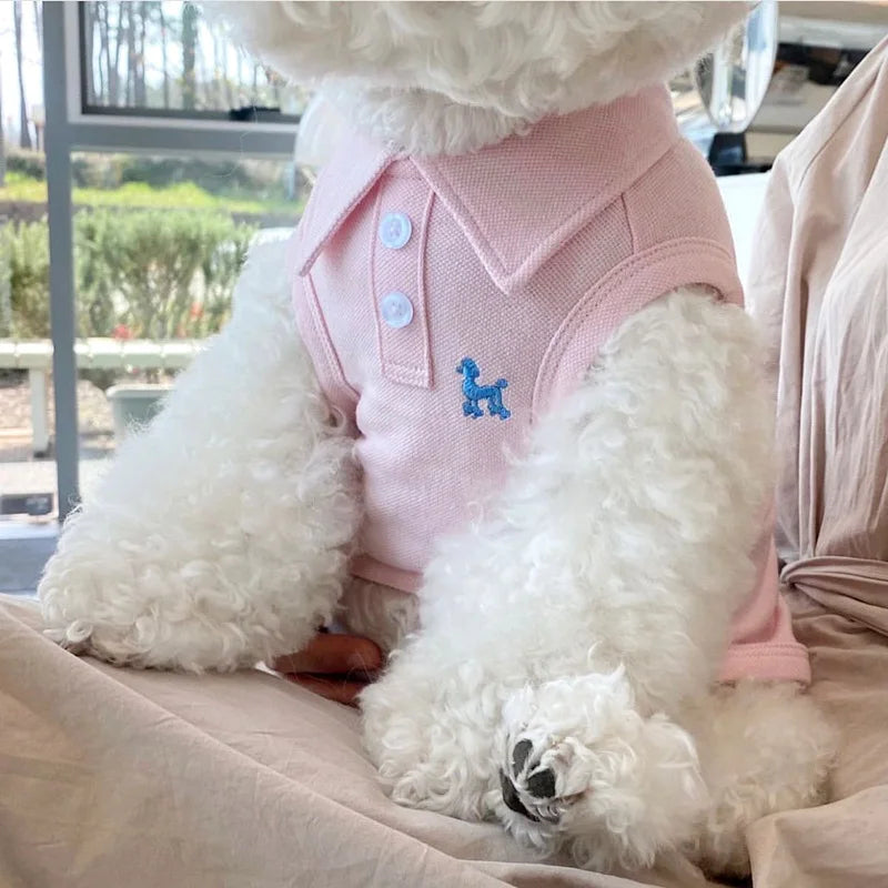 Summer Puppy Clothes Solid Dog Polo Shirt Teddy Bichon Frise Chihuahua Dog Pullover Cat Dog Sweatshirt Pet Cooling Vest Clothing