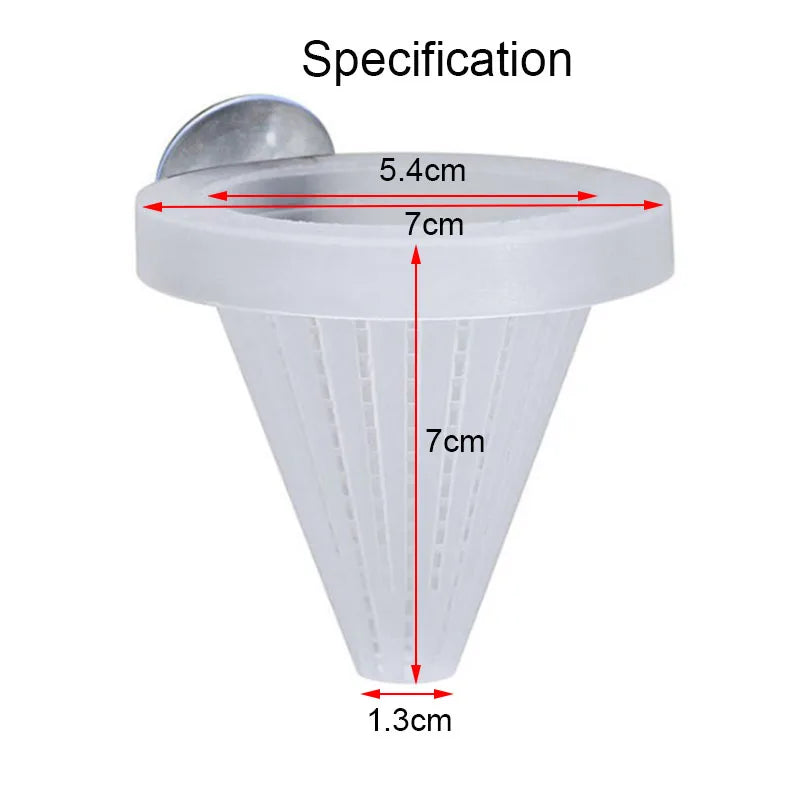 1pcs Plastic Feeder Set With Suction Cup For Aquarium Red Worm Feeding Fish Tank Cone Live Food Tapered Hopper Basket Supplies