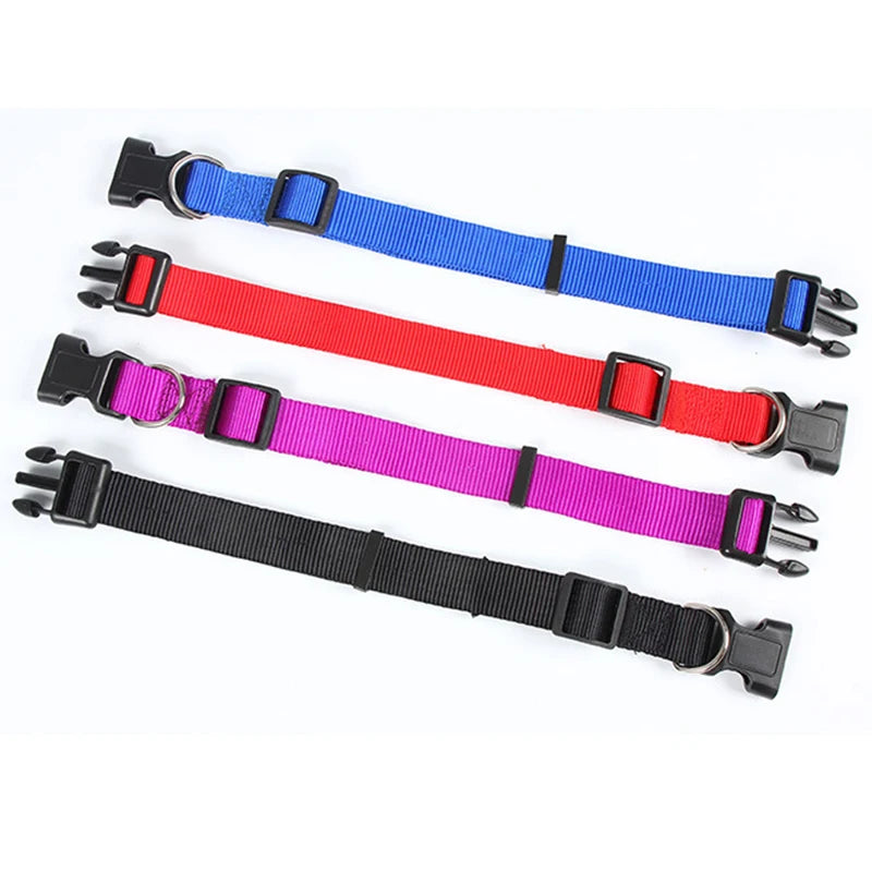 Adjustable Nylon Dog Collars with Quick Release Buckle, Durable Basic Dog Collar for Small Medium Dogs Puppies Accessories