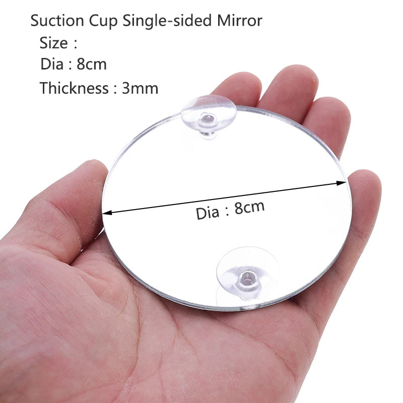 Acrylic Aquarium Betta Mirror Fish Tank Floating Round Mirror For Fish Betta Flowerhorn Cichlid Training 4cm/5cm/6cm/7cm/8cm/9cm