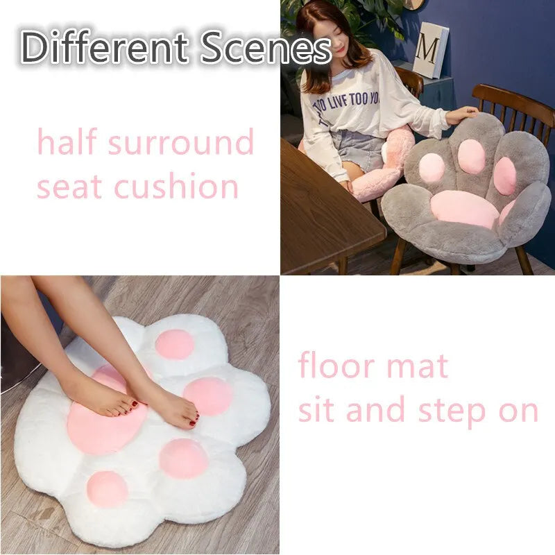 70*60cm Kawaii Cat Paw Plush Toys Cute Soft Stuffed Floor Cushion Chair Sofa Butt Pad for Home Room Decoration Office Nap Dolls