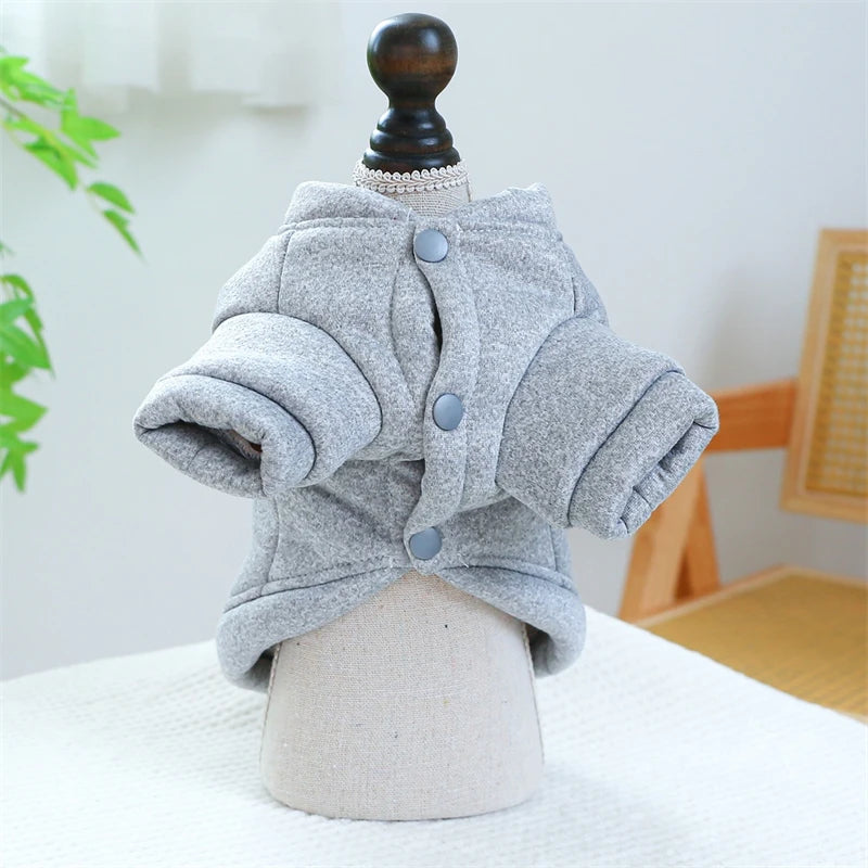 Embroidery Paris Pet Cat Sweatshirt for French Bulldog Warm Fleece Small Medium Dog Clothing New Year Winter Red Puppy Overalls