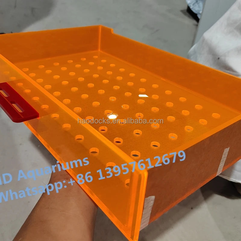 Customized Sizes large and medium fish tank aquariums for marine and freshwater with overflow sump cabinet