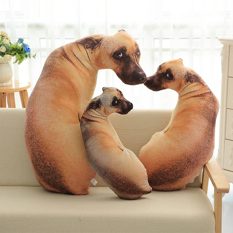 50cm Cute Lifelike 3D Cat Dog Plush Toys Stuffed Soft Animal Doll Simulation Sleep Pillow Sofa Cushion Home Decor Gift