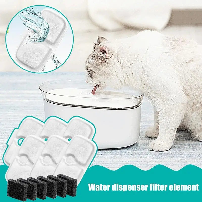 6PCS Cat Water Fountain Filter Activated Charcoal Sponge Pet Safe Water Fountain Filters Water Filter for Cat Fountain Pet Care