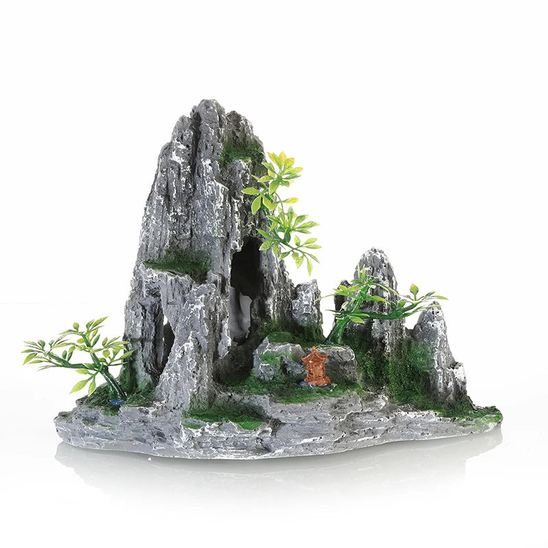 Resin Aquarium Rockery Mountain Decoration Artificial View Rock Cave Stone Tree Fish Tank Ornament Pet Supplies Home Decor New