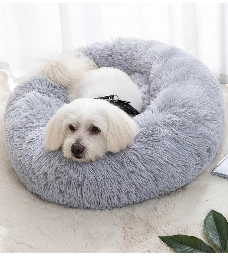 Circular Cat Bed with Plush Insulation Deep Sleep for Pets Soft Macaron Pet Mat Removable and Washable Suitable for All Seasons