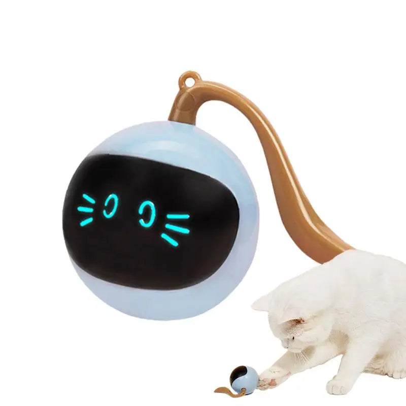 2 in 1 Self Rotating Ball Cat Toy Smart Interactive Cat Toy USB Rechargeable Wicked Ball 360 Degree Automatic Cat Moving Rolling
