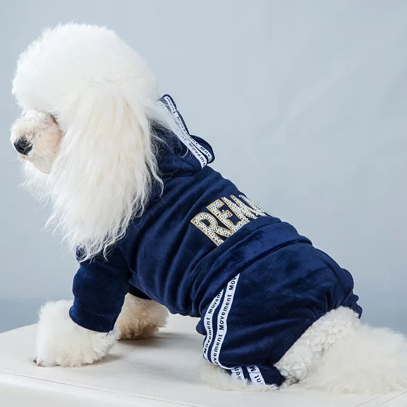 Pet Dog Clothing Four-legged Fashion letter Pet Dog Clothes for Dogs Coat Hoodie Sweatshirt Four seasons One-piece Jumpsuit