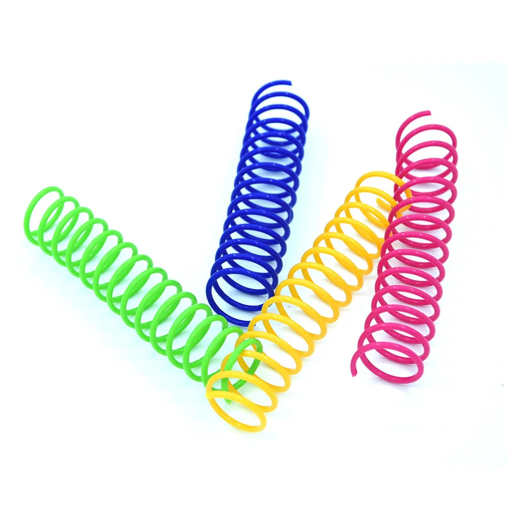 4Pcs/Bag Extended Cat Color Plastic Spring Pet Cat Toys Interactive Pet Products for Cats Pet Cat Supplies