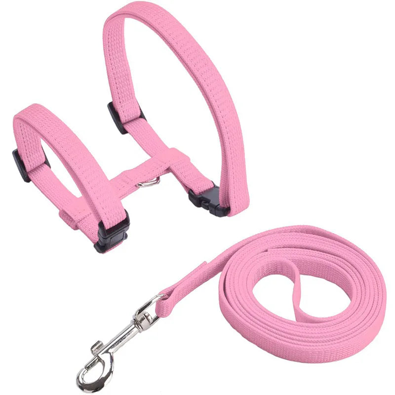 Adjustable Pet Cat Collar For Cats Cozy Nylon Rabbit Kitten Kedi Harness Leash Set Small Puppy Dog Cat Accessories Pet Products