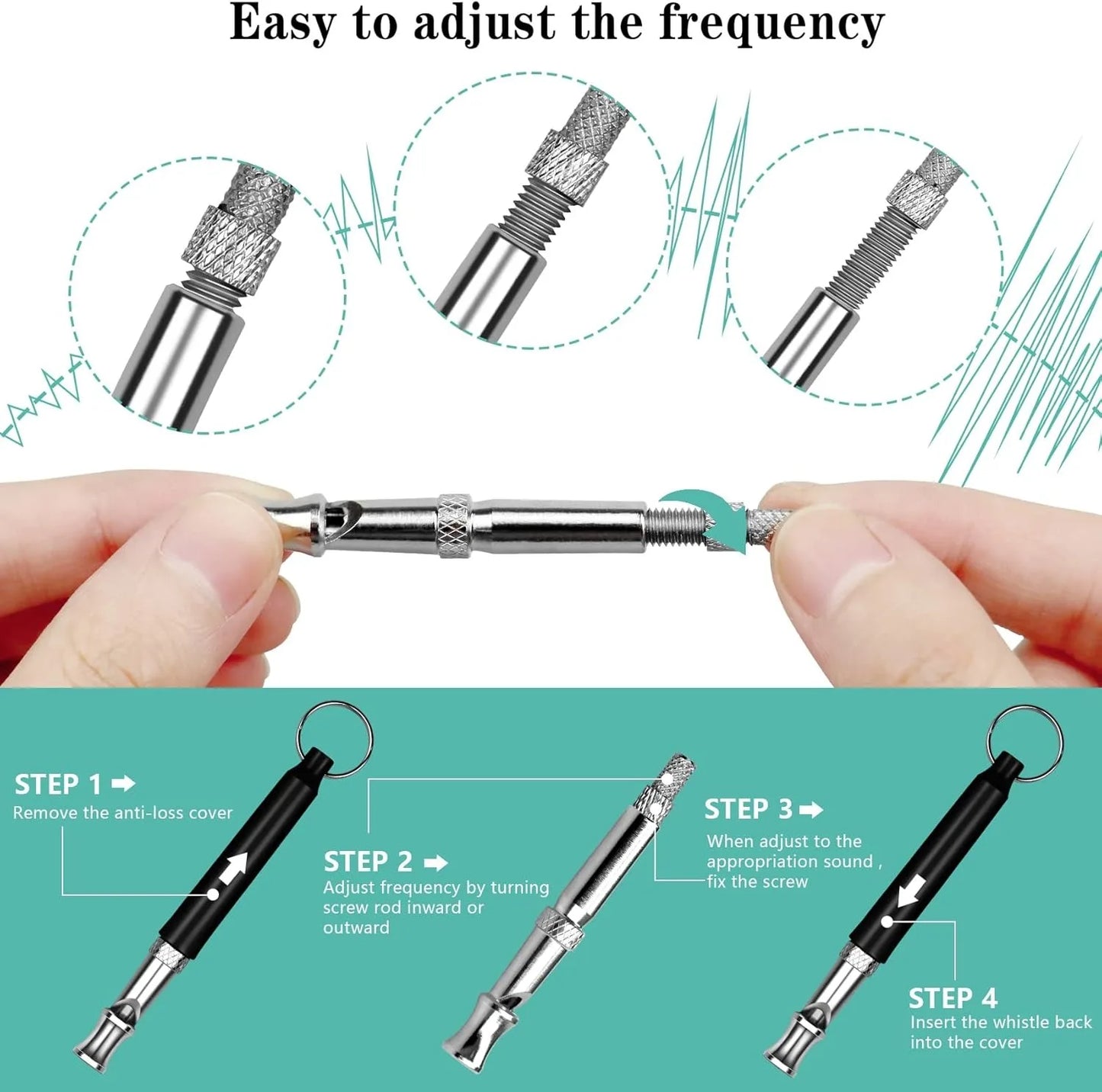 Dog Whistle to Stop Barking Neighbors Dog, Adjustable Ultrasonic Silent Dog Whistle, Professional Recall Dog Training Whistles