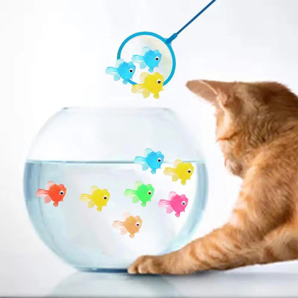 TPR Soft Glue Simulation Goldfish Transparent Environmentally Friendly Floating Small Goldfish Marine Animal Fish Tank Aquarium