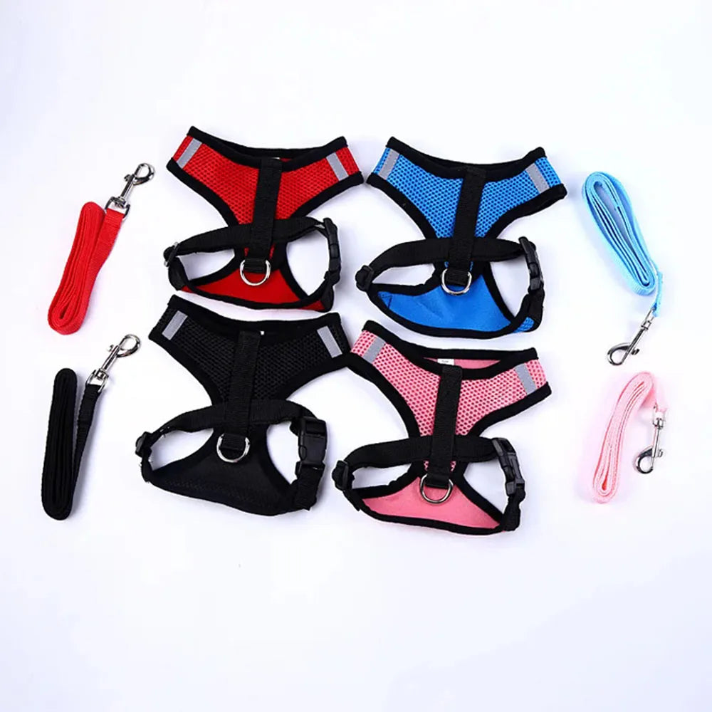 Cat Harness and Leash Escape Proof Adjustable Vest Harnesses for Cats Reflective Cat Harness Breathable Soft Kitty Puppy Harness