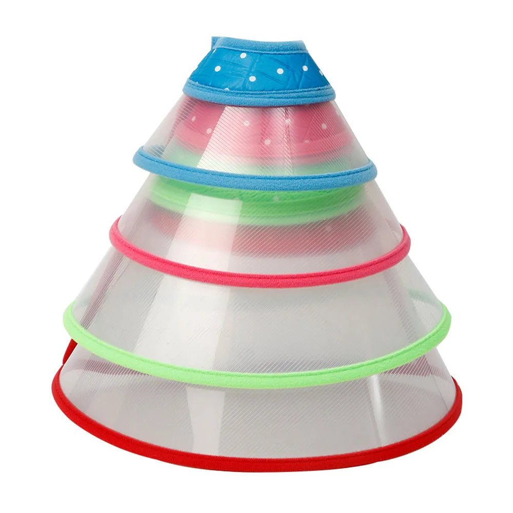 Pet Recovery Dog Cones Cat Cones After Surgery Adjustable Breathable Dog Cone Collar Soft Plastic Puppy Elizabethan E-Collar