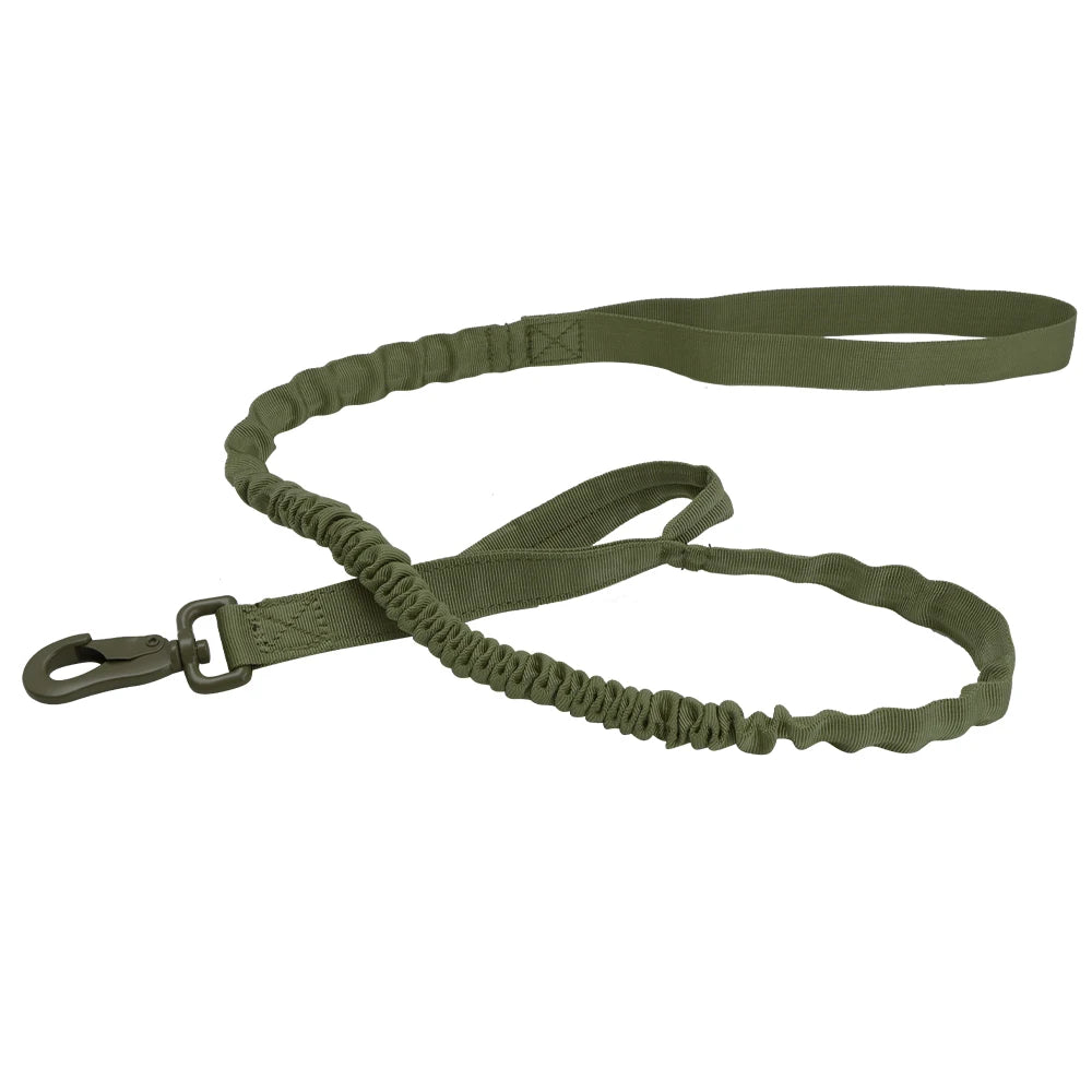 Durable Military Tactical Dog Collar Bungee Leash Nylon Walking Training Pet Collar for Medium Large Dogs German Shepherd