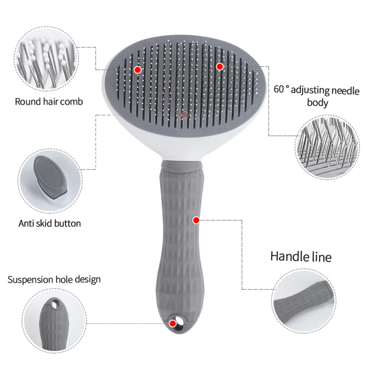 Pet Dog Brush Cat Comb Self cleaning Pet Hair Remover Brush For Dogs CatsGrooming Tools Pets Dematting Comb Dogs Accessories