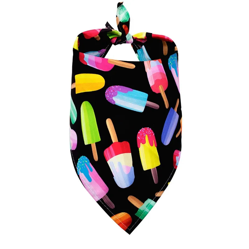 Summer Pet Bandana for Small Medium Large Dogs Fruit Print Dog Triangle Scarf Pomeranian Pug Bibs mascotas Grooming Accessories