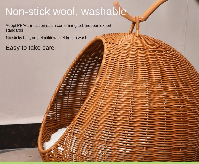 Cat and dog kennel rattan pet products Summer pet kennel cool kennel hanging cat basket four seasons universal pet mat