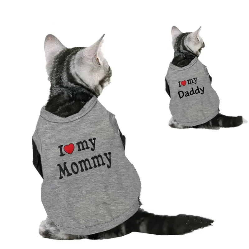 Cute Paw Printed Heart Love Design Small Dog Vest Clothes Summer Spring TShirts For Dogs Costume Puppy Dog Accessories Chihuahua