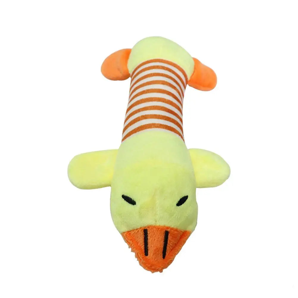 Pet Toys Cute Pet Chewing Teething Toys Cartoon Embroidery Bite-resistant Decompression Duck Pig Elephant Sounding Toys