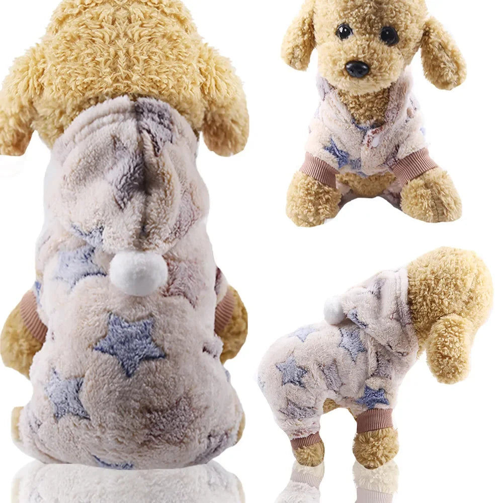 Pet Dog Soft Warm Jumpsuits Clothing for Dogs Pajamas Fleece Small Puppy Coat Pet Outfits Hoodie Clothing Cats Clothes Christmas