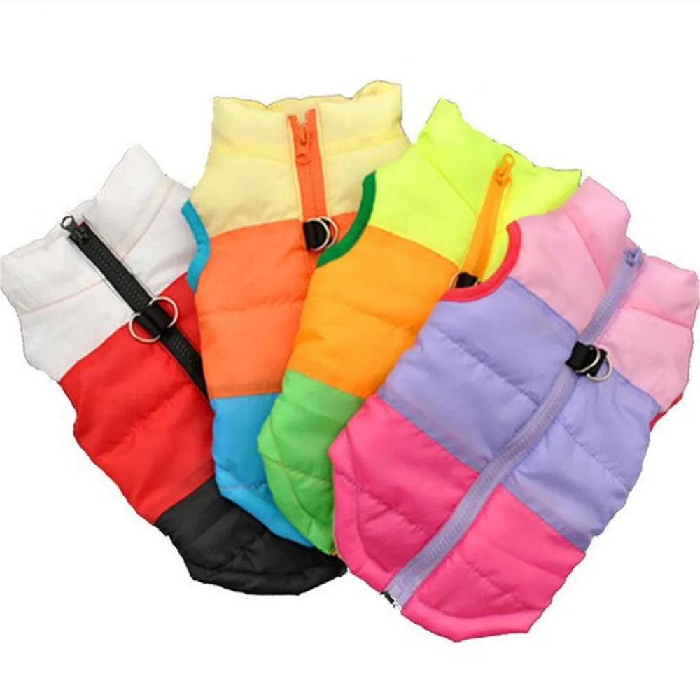 Windproof Pet Vest Jacket Winter Warm Big Dog Clothes Puppy Harness Clothing Funny Printed Coat for Small Medium Dogs Cats XS-XL