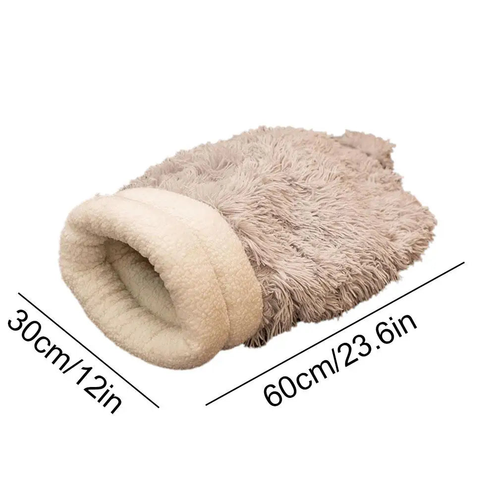 Cozy Plush Cat Bed Winter Warm Sleeping Bag for Cats Small Dogs Soft and Comfortable Kitten Tunnel Nest with Cat Accessorie Z4X0